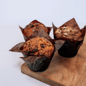 Muffin aux carottes, noix et raisins secs